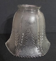 Clear Bell Shaped Embossed Lamp Light Shade Textured 2 1/4&quot; Fitter Vine ... - $11.00