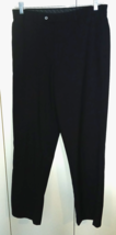 STAFFORD MEN'S BLACK FLAT FRONT DRESS PANTS-34X32-GENTLY WORN-CLASSIC FIT - $13.99