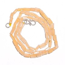 Natural Yellow Aventurine Gemstone Square Tube Smooth Beads Necklace 17&quot; UB-3473 - £8.67 GBP