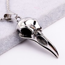 Vintage Nordic Viking Crow Head Bird Pendant Necklace for Men Women Stainless St - £19.24 GBP
