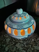 Pair Bombay Company Blue White Porcelain Potpourri Tealight Candle Incense Jar - $45.99