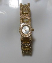 Gruen Ladies Gold-tone Rhinestone Stretch Bracelet Watch - £19.55 GBP