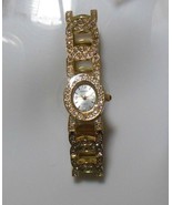 Gruen Ladies Gold-tone Rhinestone Stretch Bracelet Watch - £19.46 GBP