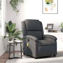 Massage Recliner Chair Grey Real leather, metal, plywood Medium - $10,215.43 MXN