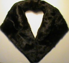 Real genuine mink fur brown collar satin lining detachable wrap quality NEW - $170.00
