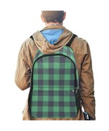 Green Plaid Pattern School Backpack with Side Mesh Pockets - £35.18 GBP