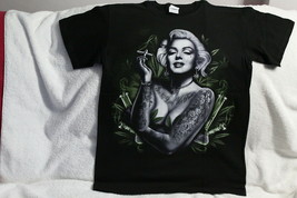 Marilyn Monroe Tattoo Joint Marijuana Leaf Bong Cannabis T-SHIRT Shirt - £8.82 GBP+