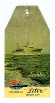 Motor Ship LITVA Luggage Tag USSR Black Sea Steamship Line 1950&#39;s Russia - £12.67 GBP