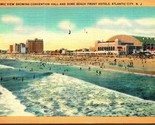 Seaside Hotels Atlantic City New Jersey NJ Linen Postcard A6 - £2.79 GBP