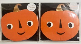 2 Packs Of  16 Meri Meri Halloween PUMPKIN Napkins 13&quot;x13&quot; (32 Total) - $7.12