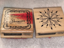2 Craft Smart, April Showers - Spring Wood Mounted Rubber Stamp - £3.92 GBP