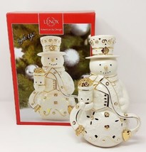 LENOX Florentine &amp; Pearl - 10.5&quot;  Lit Light-Up Snowman Figurine - COA Christmas - £78.78 GBP