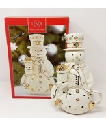 LENOX Florentine &amp; Pearl - 10.5&quot;  Lit Light-Up Snowman Figurine - COA Ch... - £77.36 GBP