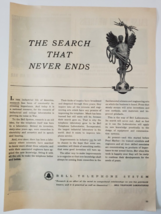 1944 Bell Telephone System Vintage WW2 Print Ad The Search That Never Ends - £7.95 GBP