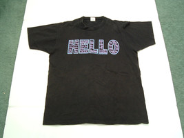 vintage Hello good bye graphics  black t shirt in many different languages  - $19.75