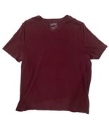 EXPRESS Men&#39;s Red Maroon Breathable V-Neck Slim Stretch Short Sleeve T-S... - $8.56