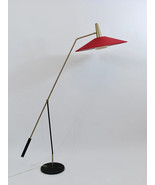 Articulating Counterweight Midcentury Floor Lamp, Nickel, Brass - $951.30 CAD