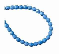 50 Opaque Light Blue Preciosa Czech Fire Polished Glass 5mm Round Beads - £3.94 GBP