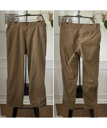 Cabela’s Flannel Lined Dark Khaki Flat Front Twill Pants 34 x32 31 - $27.36
