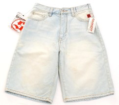Shady Distressed Destroyed Faded Blue Denim Shorts Men&#39;s Size 30 Waist NWT - £59.09 GBP