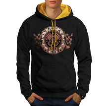 Wellcoda Bike Vintage Live Biker Mens Contrast Hoodie, Race Casual Jumper - £31.09 GBP