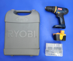 Ryobi 7.2 V Volt Cordless Screwdriver Drill With Case &amp; Drill Bits Vintage - $24.30