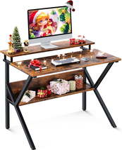 ODK Home Computer Desk, 27.5&quot; Desk for Small Spaces with Storage, Compact Table  - £71.93 GBP