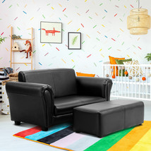 Black Kids Sofa Armrest Chair Couch Lounge Children Birthday Gift W/ Ott... - £128.79 GBP