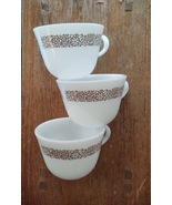 Vintage Corelle WOODLAND BROWN Coffee Mugs Set of 3 Pyrex Corning Servin... - $15.99