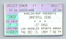 Grateful Dead Biglietto Del Concerto Del 15 Dicembre 1994 Los Angeles California - $49.49