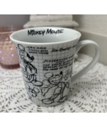 Walt Disney World Sketch Book Cartoon Mickey Mouse Coffee Tea Cup Mug - $188.04 MXN