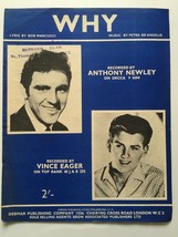 Anthony Newley - Why (Uk Sheet Music , 1959) - £5.24 GBP