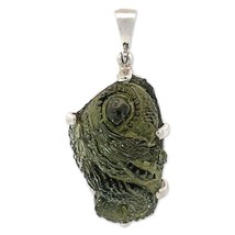 Starborn Carved Dragon Moldavite Pendant Necklace (20&quot;) Green - £586.18 GBP