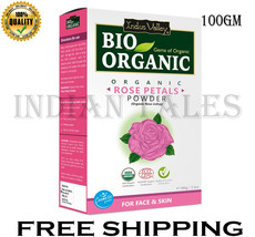 INDUS VALLEY 100% Pure and Organic Rose Petals Powder Pack for Fairness  (100g)  - £18.43 GBP