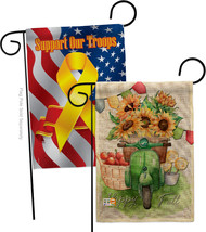 Sunflowers Fall Burlap - Impressions Decorative Support Our Troops Garden Flags  - £27.42 GBP