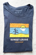 Life Is Good Sunset Cruise Blue Cotton Short Sleeve T-Shirt - Men&#39;s XL - £15.11 GBP