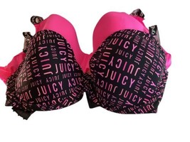 Lot Of 2 Juicy Couture Bras 42D Black and Pink underwire molded cups - £14.01 GBP