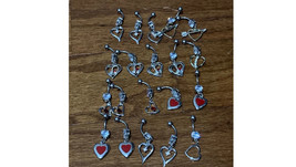 Vente en Lot De 20 Coeur Thème Pendantes Ventre Anneaux - £37.00 GBP