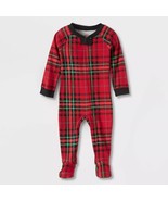Wondershop Baby Holiday Tartan Plaid Matching Footed Pajama Christmas Si... - £19.65 GBP