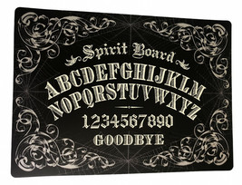 Ouija Board Placemats Set of 4 Vinyl Halloween Foam Back Black Goodbye - £28.35 GBP