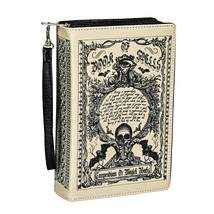 Cream Vinyl Magick Spell Compendium Book Handbag Novelty Purse Crossbody... - $49.49