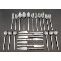 24 Pcs VTG Stainless Roberts TIBURON Plated Bamboo Flatware Set - £50.87 GBP