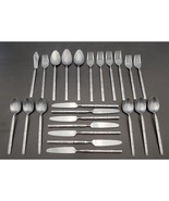 24 Pcs VTG Stainless Roberts TIBURON Plated Bamboo Flatware Set - $64.52