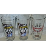 Beer Glasses 2 Bud Light I Love You Man &amp; 1 Budweiser Retro Serving Glas... - £23.59 GBP