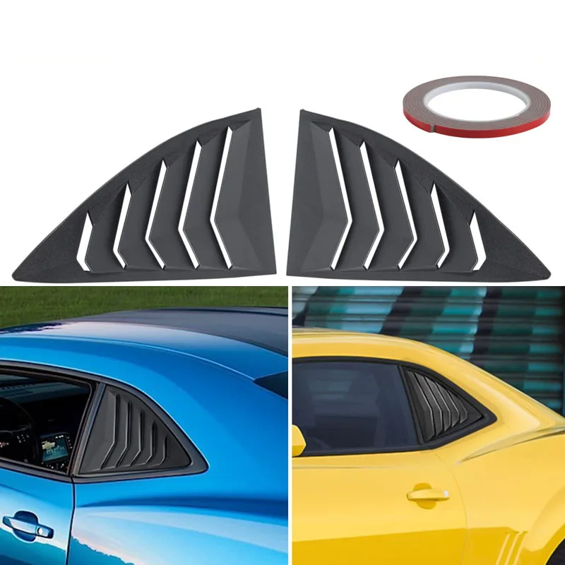 Side Window Louvers Matte Black Compatible with Chevrolet Chevy Camaro 2010 - - £62.42 GBP+