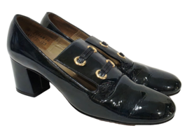 Joseph Mezzo GREEN PATENT LEATHER Slip-On Heel Pump Vintage Marble 8 AA ... - $35.00