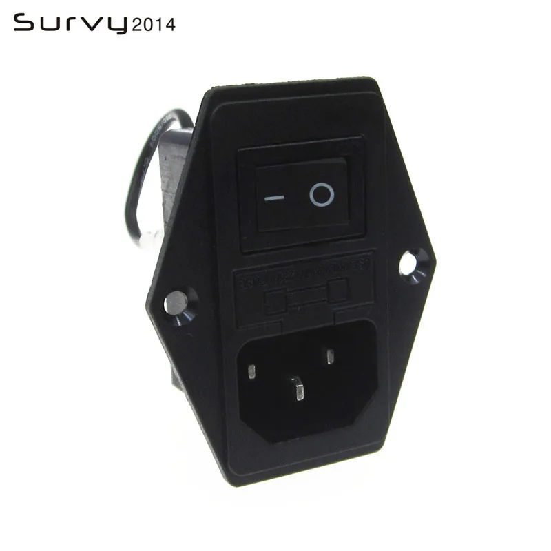 3 in 1 Fuse switch socket with light,AC power socket 4Pin 10A 250V with ... - £5.73 GBP+