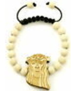 Jesús Brazalete Nuevo Buen Madera Estilo Tirar Cordón Ajustable Macrame ... - $13.13