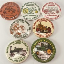 7 Pinback Buttons Old Trusty Antique Tractor Engine Show Clay Center NE ... - $24.45