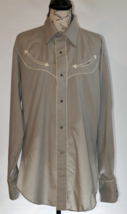 Levi's Gray Pearl Snap Western Cowboy Shirt with White Accents Size L - $54.99